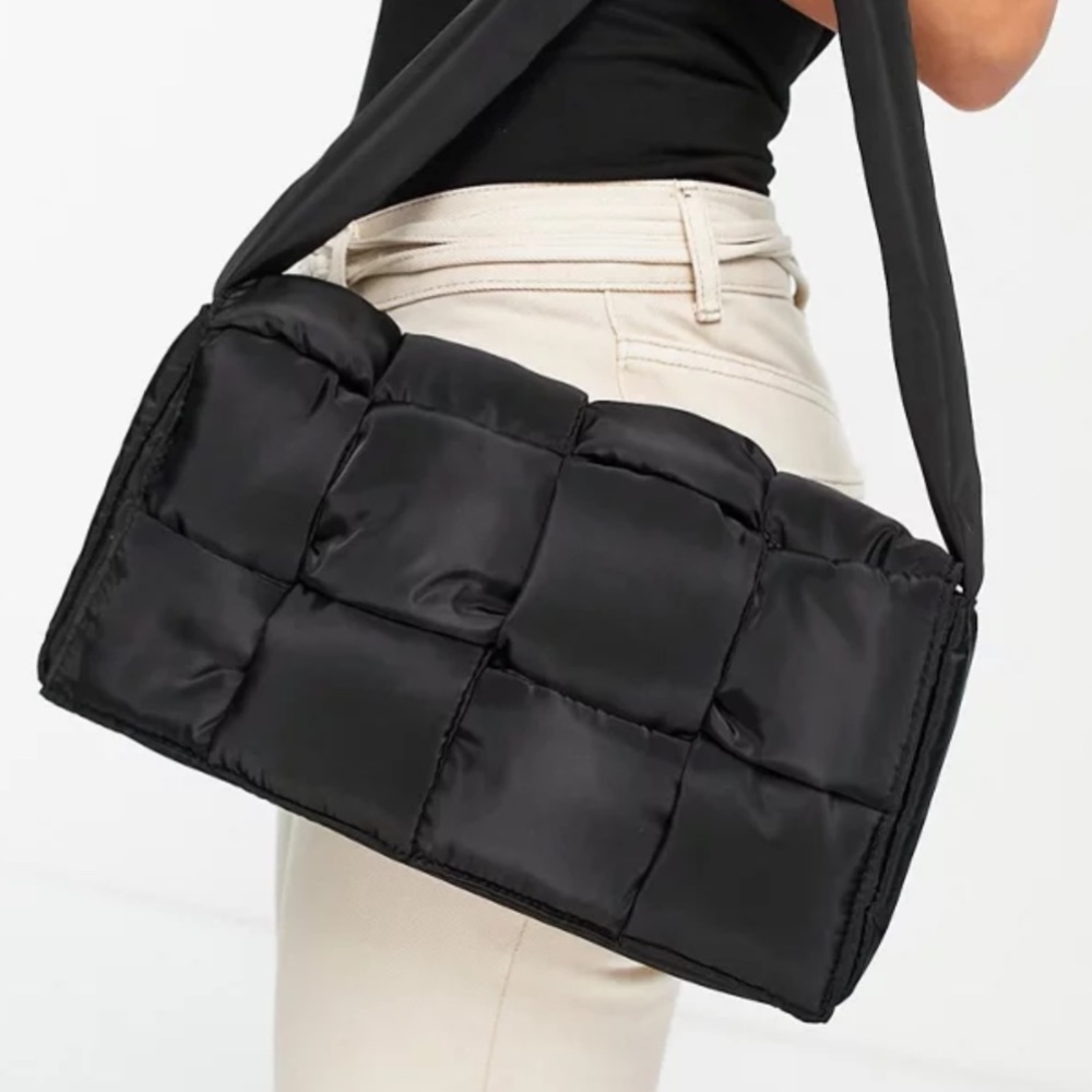 Puffed Weave Shoulder Bag